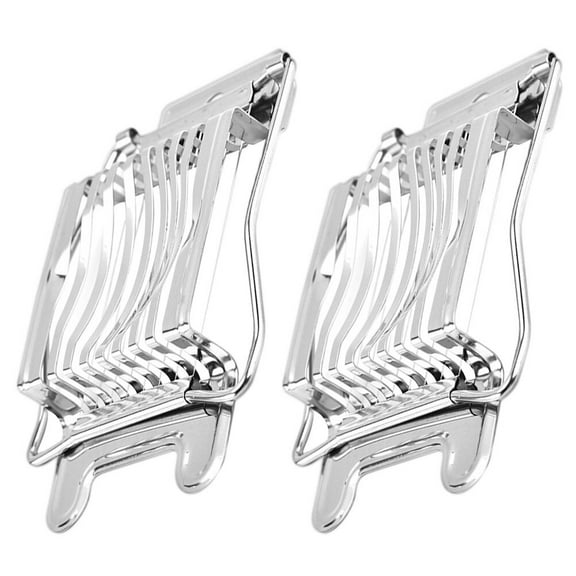WHAMVOX 2Pcs Egg Slicer for Slicing Hard-Boiled Eggs and Cheese Stainless Steel