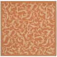 thumbnail image 2 of Safavieh Courtyard Kevin Floral Indoor/Outdoor Area Rug, Terracotta/Natural, 7'10" x 7'10" Square, 2 of 14