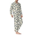 thumbnail image 2 of Naloa Snake Men’s Pajamas Set - Long Sleeve Button Down Sleep Shirt and Pajama Bottoms Sleepwear Set-Small, 2 of 7