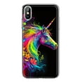 thumbnail image 1 of MUNDAZE Apple iPhone XS Max Neon Rainbow Glow Unicorn Floral Shockproof Clear Hybrid Protective Phone Case Cover, 1 of 5