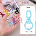 thumbnail image 2 of PATIKIL 2.2" Swivel Snap Hooks with Key Rings, 2Pcs Double Opening Metal Oval Swivel Spring Clasp Clip with O Ring for DIY Crafts Jewelry Lanyard Making Keychain Bags Purse Hardware, Blue, 2 of 6