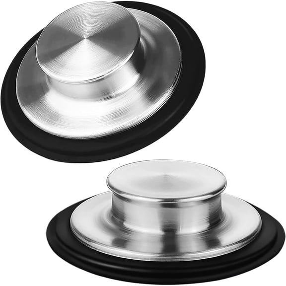 Fzchyzoar 2 Pack - Kitchen Sink Stopper for Standard 3-1/2 Inch Drain, Anti-Clogging Garbage Disposal Stopper Silver 2