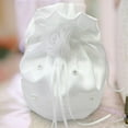 thumbnail image 5 of Satin Bridal Bag, Wedding Drawstring Exquisite Chic Handbag, Flower Girl Purse White Decorated Bags for Ladies Present Wedding Favor Gift, 5 of 7