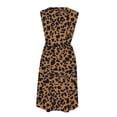 thumbnail image 4 of Blmnix Women's Dresses Wrap Dress A Line Dresses Cheetah Print Dress Tank Petticoat Crew Neck Sleeveless Cocktail-Length Brown Summer Casual Dresses for Women XL, 4 of 7