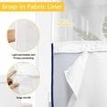 thumbnail image 3 of No Hook Navy Blue Pure Color Shower Curtain with Snap in Liner Set, Aesthetics Contemporary Luxury Waterproof Fabric Bathroom Curtains with See Through Top Window, Hotel Style Modern 66 x 72 Inch, 3 of 9