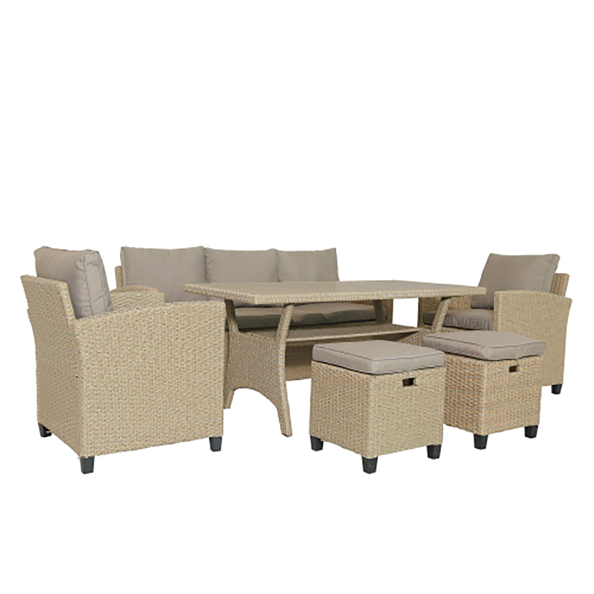 Kadyn Outdoor Patio Furniture Set, 6 Piece Combination Outdoor Patio Set Wicker Conversation Set Patio Sofa Table Set for Patio Backyard Lawn Porch Poolside Balcony, Brown Kadyn Outdoor Patio Furniture Set, 6 Piece Combination Outdoor Patio Set Wicker Conversation Set Patio Sofa Table Set for Patio Backyard Lawn Porch Poolside Balcony, Brown
