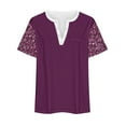 thumbnail image 4 of fatyb Plus Size Tops for Women Color Block Short Sleeve T-Shirt Comfy Loose Casual Basic Tee Shirts, 4 of 4
