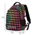 thumbnail image 2 of FORMRS Unisex Backpack Elementary School Travel Bookbag with Reflective Stripes, Pink Block Pattern, 2 of 7