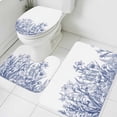 thumbnail image 3 of Blue Spring Floral Bath Mat 3 Piece Bathroom Rug Set, Watercolor Botanical Summer Vintage Non Slip Bath Rug Contour Mat and Toilet Lid Cover, Absorbent Shower Mats Soft Bath Rugs and Mats Sets, 3 of 8