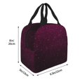 thumbnail image 2 of Rateoe Dark Purple Glitter Pattern Insulated Lunch Bag with Thick Aluminum Foil Lunch Tote Bag with Front Pocket for Men and Women, Ideal for Work, School, Picnics, and Travel, 2 of 5