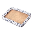 thumbnail image 2 of Rattan Cooling Pet Bed,Medium Dog Bed Washable,Cooling Cat Bed,Dog Bed Washable Cover, Soft Printed Bolster Square Woven Rattan Summer Dog Cooling Nest for Hot Season Indoor Use, 2 of 6
