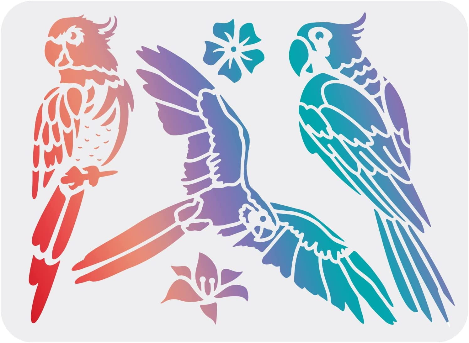 Parrot Stencil Macaw Parrot Bird Stencils for Painting Reusable Parrot Stencil DIY Art and Craft