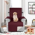 thumbnail image 5 of Sanmadrola Recliner Chair Cover Reversible Small Recliner Slipcover for Dogs Seat Width to 28 Inch Washable Couch Cover with Elastic Straps for Kids and Pets(Large Recliner, Wine Red), 5 of 10