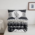 thumbnail image 5 of Manfei Vintage Wolf Print Full Size Comforter Sets,Gray Check Pine Bedding Comforter Set,Light Gray Reversible,3pcs,1 Comforter and 2 Pillowcases, 5 of 7