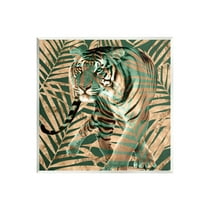 Stupell Industries Fierce Tiger Layered Savanna Leaves Pattern Graphic Art Unframed Art Print Wall Art, Design by Yvonne Coleman Burney