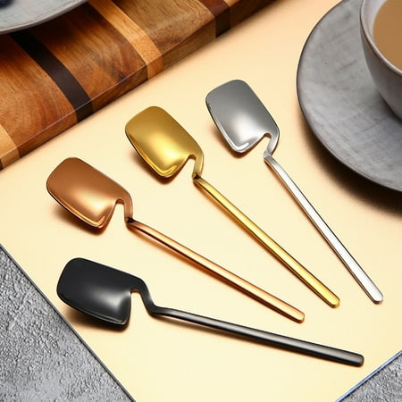 

GXSR 6Pcs Stainless Steel stylish Spoons Tea Coffee Latte Dessert Sundae Ice Cream