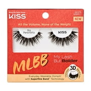 KISS My Lash But Bolder 3D Volume False Eyelashes, Big Personality, Black, 1 Pair