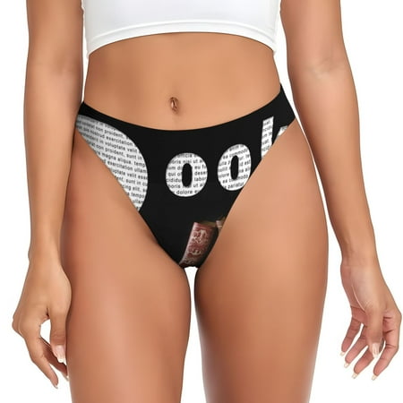 Qokaie Books1 Printed Women s Cotton Thong Underwear  Sexy Breathable Panties G-string-3X-Large
