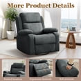 thumbnail image 4 of YSICK Fauteuil Inclinable Pivotant Manuel avec Massage en Lin pour Salon, Gris Foncé, 4 of 6