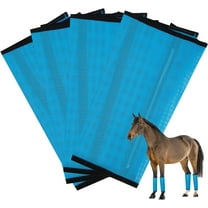 4Pcs Fly Boots for Horses, Breathable Plastic Mesh Design, Horse Supplies for Reduce Stomping, Hoof Damage & Leg Fatigue (Water Blue)