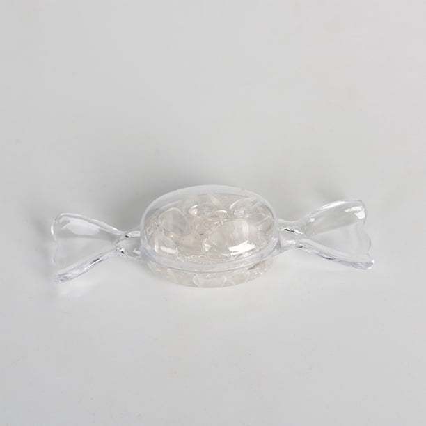 Xiao Hua 2 piezas de piedra de cristal natural blanca de imitación de caramelo, adorno de piedra original, decoración de escritorio, regalo artesanal, adorno de regalo.