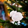 thumbnail image 1 of Adorno navideño de oveja de madera para árbol de Navidad: lindo colgante de cordero para decoración navideña, decoración colgante de lana hecha a mano para coronas, guirnaldas y regalos., 1 of 7