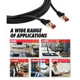 thumbnail image 5 of 15ft Cat6 Internet Cable, High Speed Cat8 Internet WiFi Cable 40 Gbps 2000 Mhz - RJ45 Connector with Gold Plated, Weatherproof LAN Patch Cord Cable for Router, Gaming, PC, Black, 5 of 7