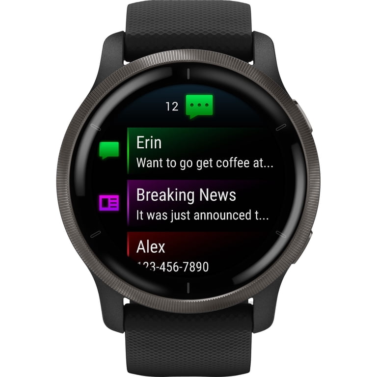GARMIN Venu¬Æ 2 Smartwatch, Slate Bezel with Black Case & Silicone