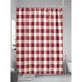 thumbnail image 5 of Shower Curtain Red White Plaid Shower Curtains for Bathroom, Waterproof Polyester Shower Curtain Set with Hooks, Small Stall Size 36" x 72" Buffalo Check Geometric, 5 of 6