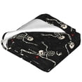 thumbnail image 2 of Bingfone Happy Skeletons Dancing Print Flannel Fleece Blanket Throw Blanket for Bed,Sofa,Couch,Travel,Camping(60"x50" ), 2 of 8