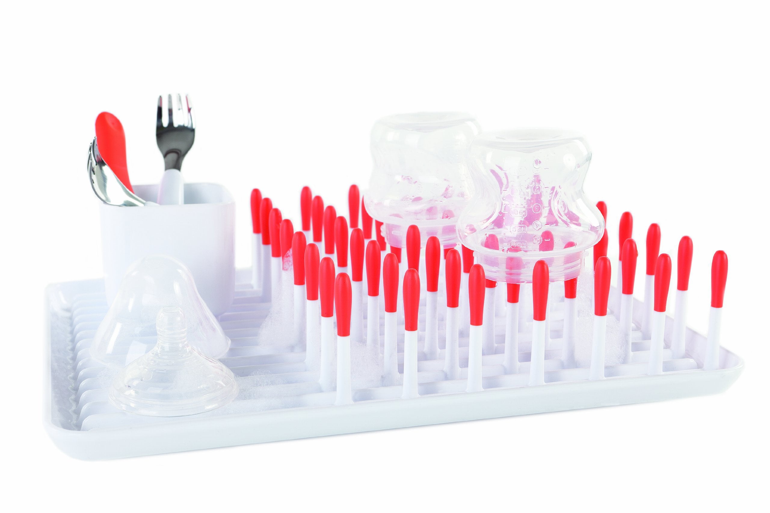 Termichy Baby Bottle Drying Rack, Large Capacity Baby Bottle Rack for Bottles, Dry Rack with Removable Water Tray(Pink)