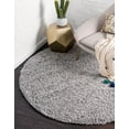 thumbnail image 6 of Unique Loom Solid Shag Collection Area Rug (6' 1" Round Cloud Gray), 6 of 7