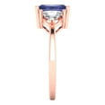 thumbnail image 3 of Clara Pucci 14K Rose Gold 2.82ct Tanzanite Three-Stone Ring for Women, 3 of 8