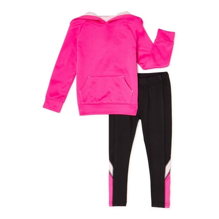 Cheetah Girls & Toddler Girls Performance Fleece Pullover Hoodie and Color block Leggings 2-Piece Active Set, Sizes 2T-18 & Plus