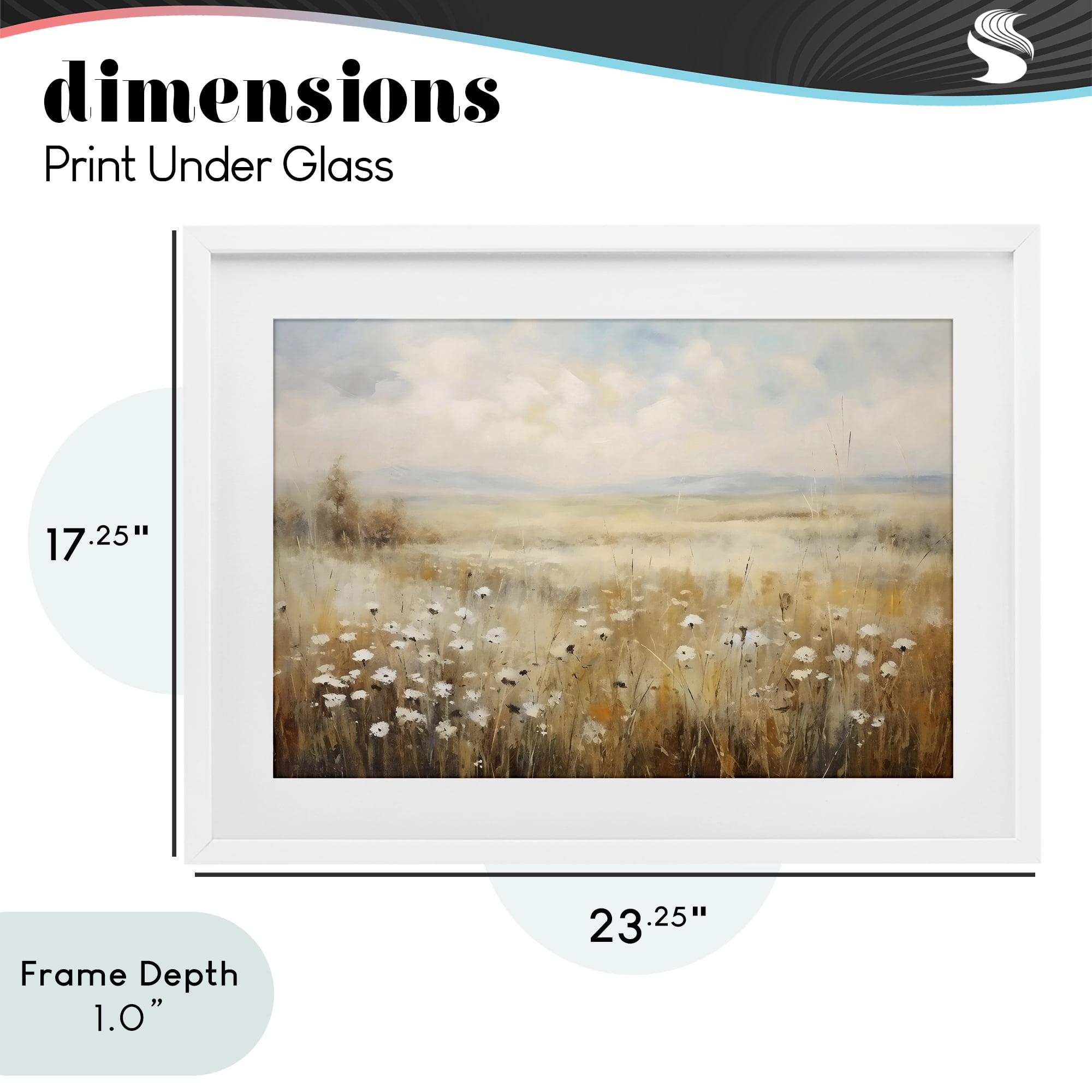 Stupell Industries Neutral Land Calmness White Framed Print Under Glass, design by Creative Studio
