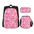 thumbnail image 1 of Disketp Love Mochila Estampada de Gran Capacidad con Lonchera y Estuche, Set de 3 Piezas para Estudiantes, 1 of 7