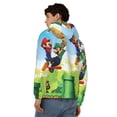 thumbnail image 5 of Lsque Mario for Mens Full-zip Hoodie, Zip-up Pullover Hooded Sweatshirt, Kangaroo Pocket Hoodie Ideal for Daily Wear, Travel, and Home-3X-Large, 5 of 8