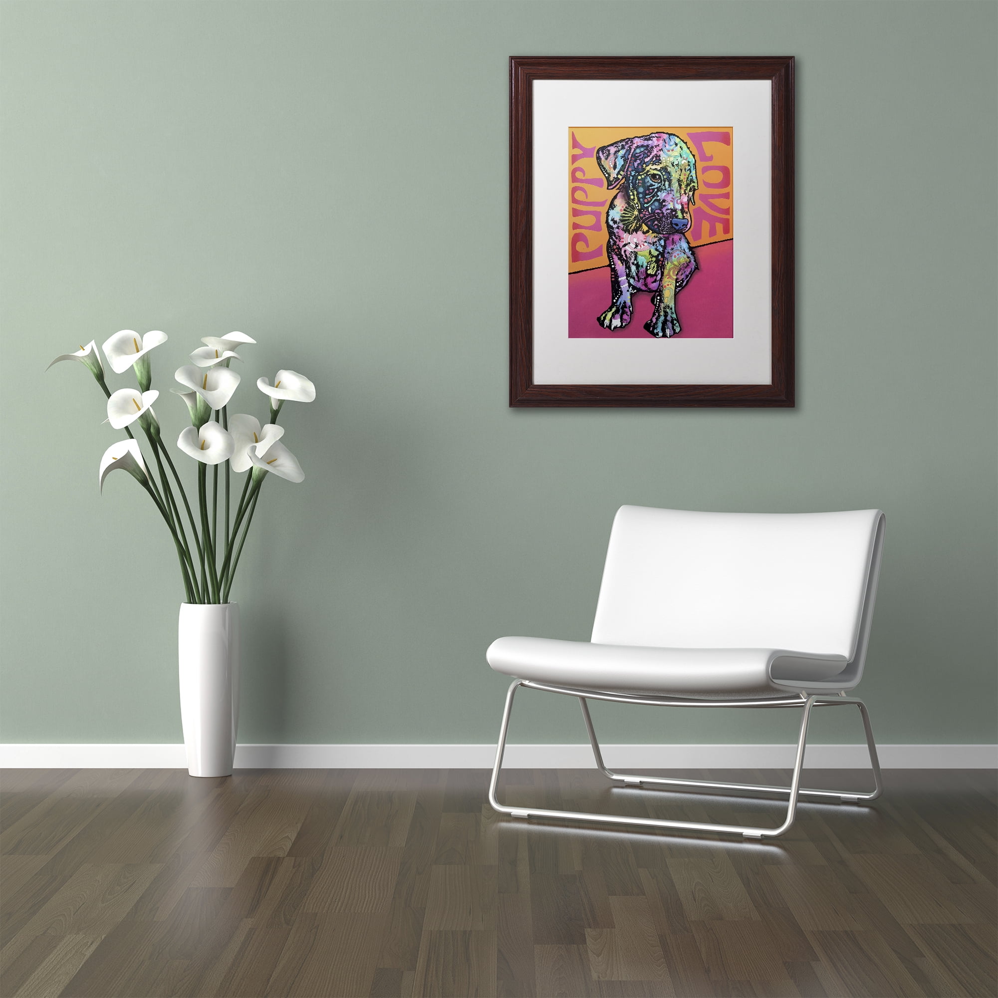 Trademark Fine Art 'Puppy Love' Matted Framed Art by Dean Russo
