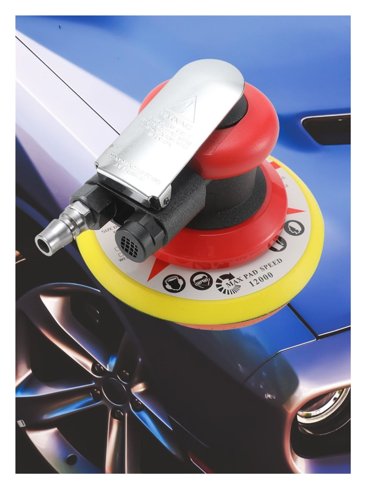 6 Inch Pneumatic Air Sander Polisher Tool Polishing Random Orbital Sander Machine Grinder For Car Paint Care Rust Removal Tools