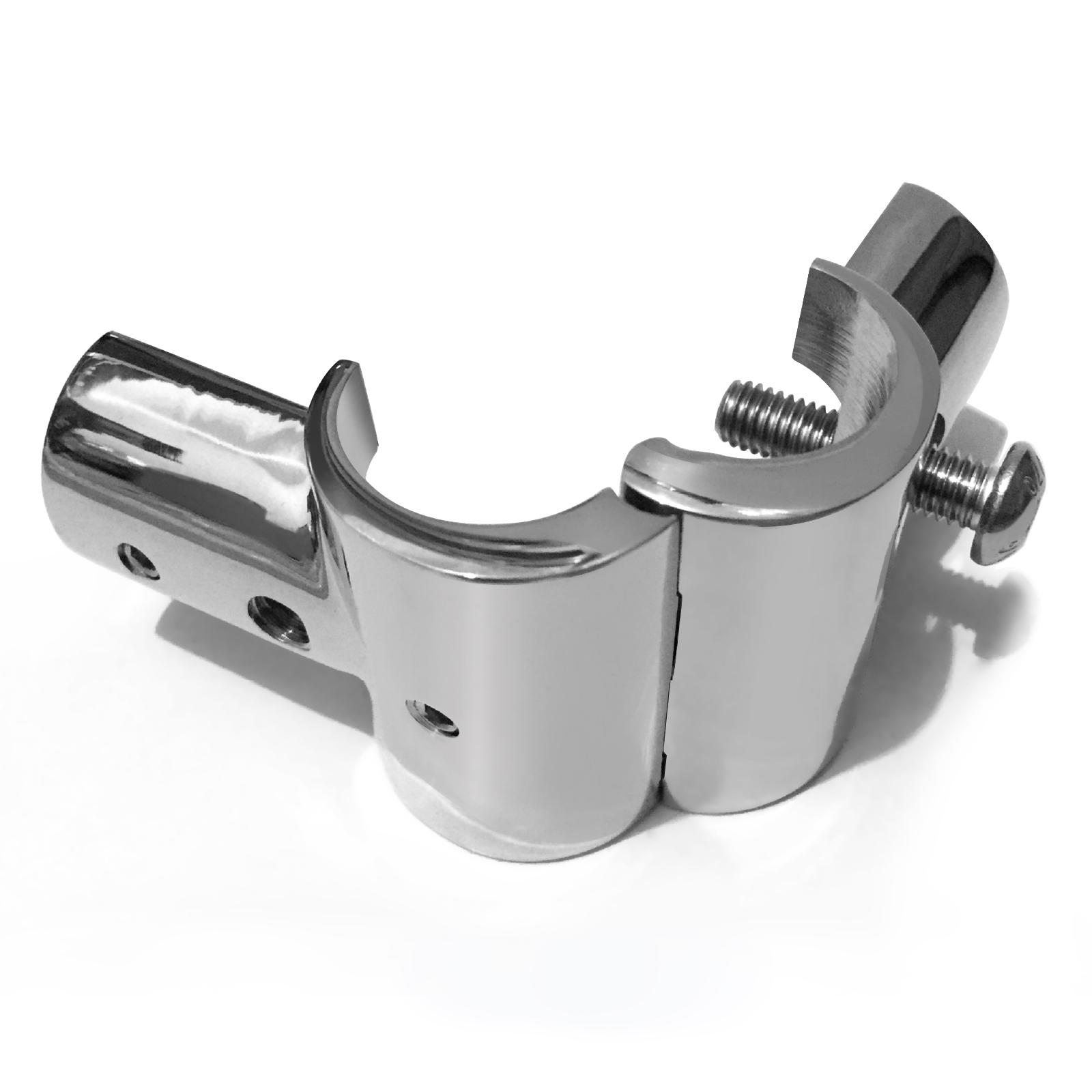 Stainless Steel 316 Hinged Rail Connector - T & 90 Degree Boat Frame Fitting