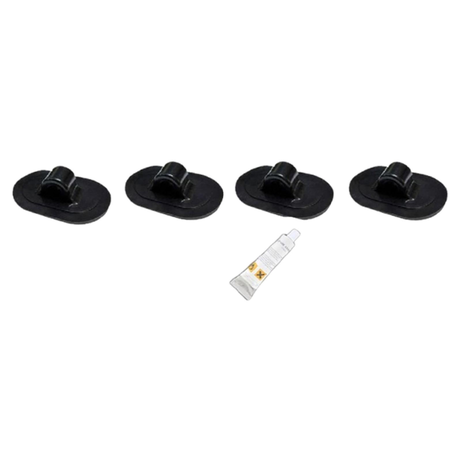 harayaa 4 Pieces Kayak Canopy Mount Bases Black Awning Accessories with Glue Sun Shelter