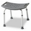 Medline Aluminum Bath Bench Without Back, Shower Bench, 250 lb Weight Capacity, Grey