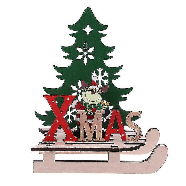 Adornos navideños de madera YONGSHENG Con forma de trineo ciervo grande