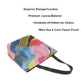 thumbnail image 3 of FORMRS Womens Canvas Tote Bag with Zipper Inner Pocket Shoulder Handbag, Stripes Pattern, 3 of 7