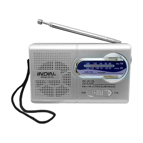 Clearance! R119 Small FM/AM Portable Radio Small AM FM Radio Battery Radio Transistor Radio with Telescopic Antenna Used for Walking and Traveling Projector,Grey