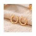 thumbnail image 2 of Pendientes Xtellar Aretes Dorados Con Detalle Trenzado, 2 of 4