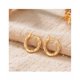 thumbnail image 2 of Pendientes Xtellar Aretes Dorados Con Detalle Trenzado, 2 of 4
