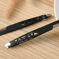 thumbnail image 6 of LHX 2Pcs Dual-Use Eyebrow Tweezer Eyebrow Trimmer Eyebrow Shaping Tool Makeup Accessories Black, 6 of 6
