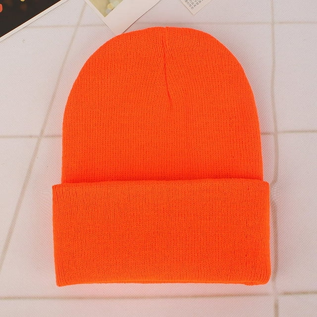 Gorro fluorescente, gorro de lana acrílica, para parejas, gorro de punto de otoño e invierno europeo y americano, gorro de color caramelo