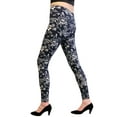 thumbnail image 3 of Wrapables® Women’s Ultra-Soft and Stretchy Printed Leggings for Activewear and Workout, Black Roses, 3 of 3